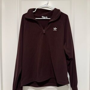 Adidas Originals Oversized Fleece Maroon Pullover Sweatshirt